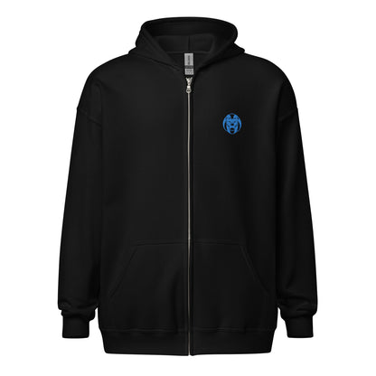 Lion Heart Embroidered Zip Script Hoodie