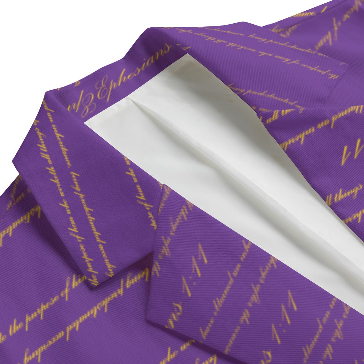 Sophisticated Spirit: Christian Alexander's Classic Cotton Blazer with Ephesians 1:11 Stripes
